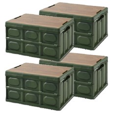 木蓋折疊箱 2679, 大(54 x 36 x 29cm), 軍綠色, 4個