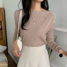 afinar 女款寬鬆船領日常毛衣