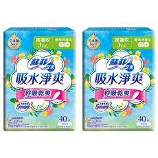 SOFY 蘇菲 Aile 艾柔 吸水淨爽秒吸乾爽 女性用輕微漏尿棉墊, 護墊微量型(17.5cm), 40片, 2包