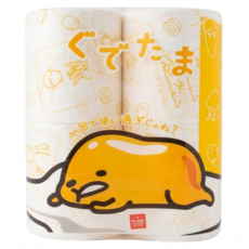 gudetama 蛋黃哥 印花滾筒原木紙漿衛生紙, 30m, 4捲, 1袋