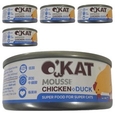 O'KAT 美喵人生 美妙肉泥, 雞肉 + 鴨肉, 80g, 5罐