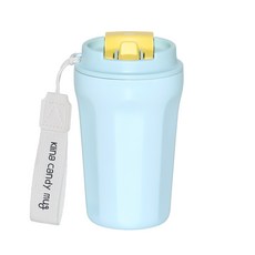 klina 糖果馬克杯 不鏽鋼保溫保冷吸管隨行杯, 380ml, 1個, 藍色檸檬