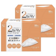 cotton labo 2way 兩用淨顏化妝棉, 80片, 2盒