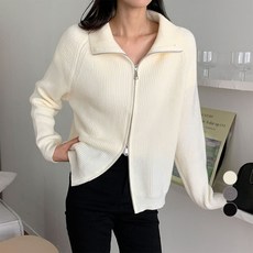 afinar 女款寬鬆日常拉鍊毛衣