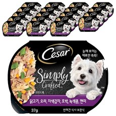 시저 1세 이상 강아지 심플리 크래프티드 습식사료, 닭+오리, 37g, 20개