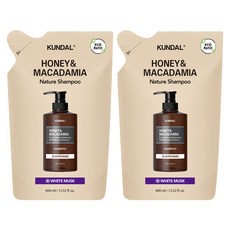 KUNDAL 昆黛爾 蜂蜜澳洲堅果洗髮精 白麝香補充包, 2個, 400ml