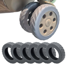 Maums 彈力行李箱輪子保護套 保護鞋, 8個, 灰色