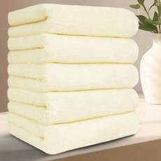 Terrique 高級飯店毛巾 200g 40支精梳棉, 5個, 象牙白