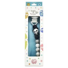 Sweet Lil' Monster 怪獸寶貝 熊貓咬咬珠奶嘴夾, 100%食用級矽膠, 無BPA, 無塑化劑, 無含鉛, 熊貓, 1個