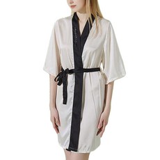 City Company 撞色短袖高爾夫浴袍 M, 象牙白, 1個