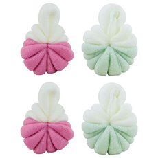 BEER BEAR 皮久熊 肌觸感沐浴球 15 x 10cm, 粉色 + 綠色, 1個, 4個