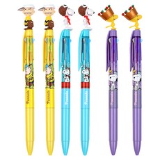 韓國 hM PLUS 花生漫畫 史努比 吉祥物 3色原子筆 3入組 C款 0.5mm, 飛行史努比, 手套查理, 糊塗塌客, 2套