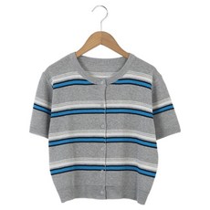 Pippin 女款條紋短袖針織開襟衫 22587