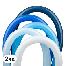 Sempertex 造型氣球 5款 x 8p 套組 260s, 2套, 白色, 柔和啞光藍, 藍色, 寶藍色, 海軍藍