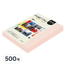 종이문화 프린트 프로 칼라 복사용지 No 22 라이트핑크 80g, A4, 500개