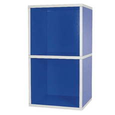 PMU 必美優 紙製收納櫃 Set 2格, 無毒, 超輕量, 環保, 340 x 287 x 664mm, 藍色, 1件