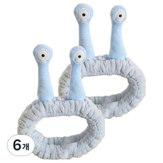 俏皮姐妹可愛洗臉髮帶, 6個, 藍色蝸牛