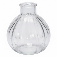 空氣選物 復古浮雕玻璃花瓶 小巧精緻 晶瑩剔透 百搭各式花材 增添生活品味, 1個, 透明