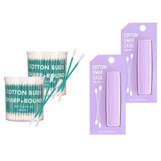 Urban Reeves 便攜式棉籤盒紫羅蘭色 + 尖頭圓形棉籤 200p, 2組