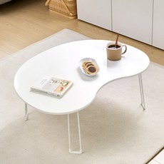 아이캔컴퍼니 국내생산 강낭콩 800 접이식 테이블, 화이트