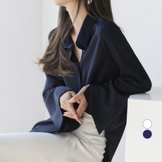 Dubom 女款飄逸版雪紡長袖襯衫