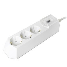 POWER ZONE 漏電斷路器高容量3孔延長線 白色, 1.5m, 1個