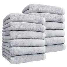 Songwol 松月 素色竹炭毛巾 200g, 淺灰色, 12條