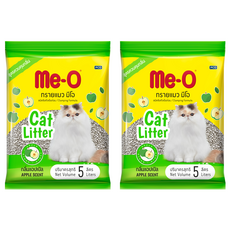 Me-O 咪歐 凝結貓砂 蘋果淡香 天然無毒 氣味控制 高效吸水 超低粉塵, 5L, 2包