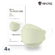 애니가드 더솔루션 마스크 소형 KF80, 10개입, 4개, 올리브스트라이프