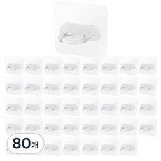 KHOHIMO 多用途免鑽孔壁掛式浴室容器掛架 4W375, 80個, 透明