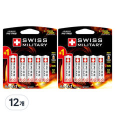 스위스밀리터리 알카라인 AA 카드형 건전지, 5개입, 12개