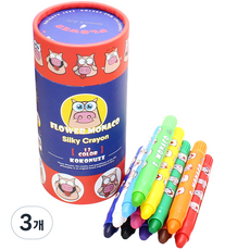플라워모나코 세이프티 실키 크레용, 3개, 12색
