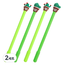 Tuyoung Design 可愛仙人掌中性墨水筆 4入組 0.5mm, 黑色, 2套