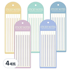 롱 인덱스 플래그 하이라이터 투명 라인 스티커 5종 세트, 800개입, 4세트