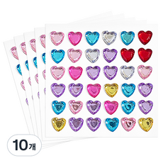 Modernat 3D寶石愛心貼紙, 10個, 混合