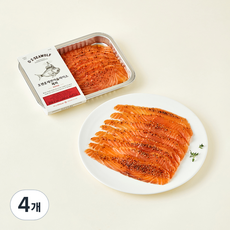 OZEN 훈제연어 슬라이스 페퍼 (냉장), 180g, 4개