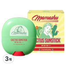 mamashu 선인장 선스틱 SPF50+ PA++++, 15g, 3개