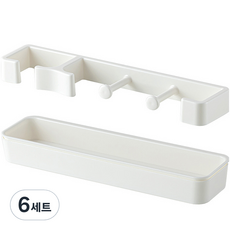 Pang Party 玄關簡易雨傘架, 透明 + 象牙白, 6套