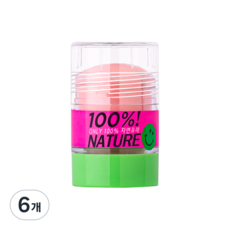 핑거스푼 베이비핑크 호호바 워터밤 비건 진정 멀티 스틱밤, 혼합색상, 6개, 20g