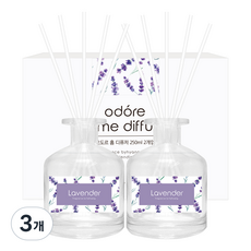 오도르 홈 디퓨저 250ml 2p + 섬유스틱 10p, 라벤더, 500ml, 3개