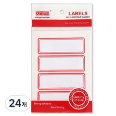 블루마토 사각 라벨 스티커 12, 빨강, 10개입, 24개