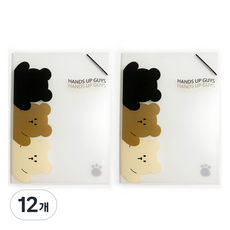 랑캣몰 만세 코지베어 투포켓 파일, 혼합색상, 12개