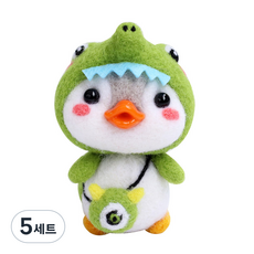 펫돌 양양이 니들펠트 인형 DIY 세트, 악어 펭귄, 5세트
