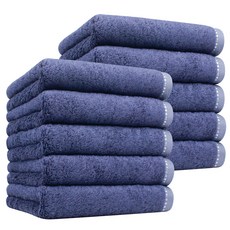 Songwol 松月 Bonneur洗臉毛巾 200g 竹纖維白, 深藍, 10個