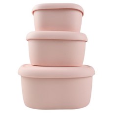 SiliPot 鉑金矽膠全尺寸冰溫嚐鮮盒組, 韓國製造 無凹槽設計 密封保存 堆疊好收納, 豆沙粉, 1組