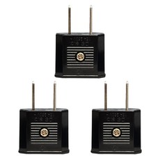 홈플래닛 국내생산 220V 변환 110V 플러그 여행용 어댑터 나사형, 블랙, 3개, 43mm