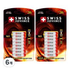 Swiss Advance 卡片型鹼性AAA電池, 8入, 6個