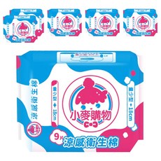 小麥購物 涼感衛生棉 量少型, 18cm, 9片, 6包