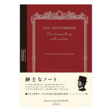 PLUS 普樂士 紳士筆記本 Premium C.D. NOTEBOOK, 紅色, 1本