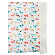 OhBabyLying 冬季夾棉絨款荳荳毯, 黃底恐龍